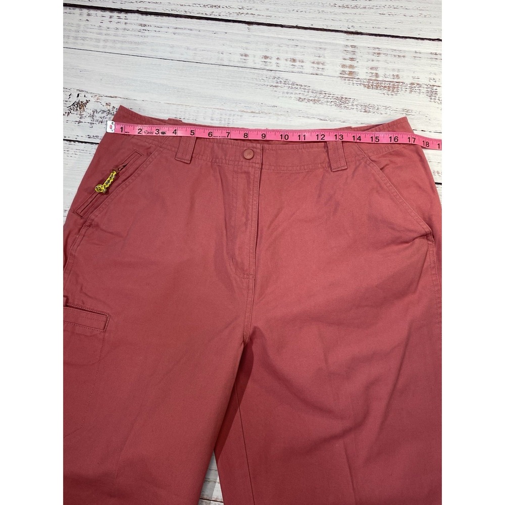 L.L.Bean Pants Women 16 Rose Pink Cargo Straight Leg Cotton Canvas Utility 0YQ78 - Picture 5 of 9